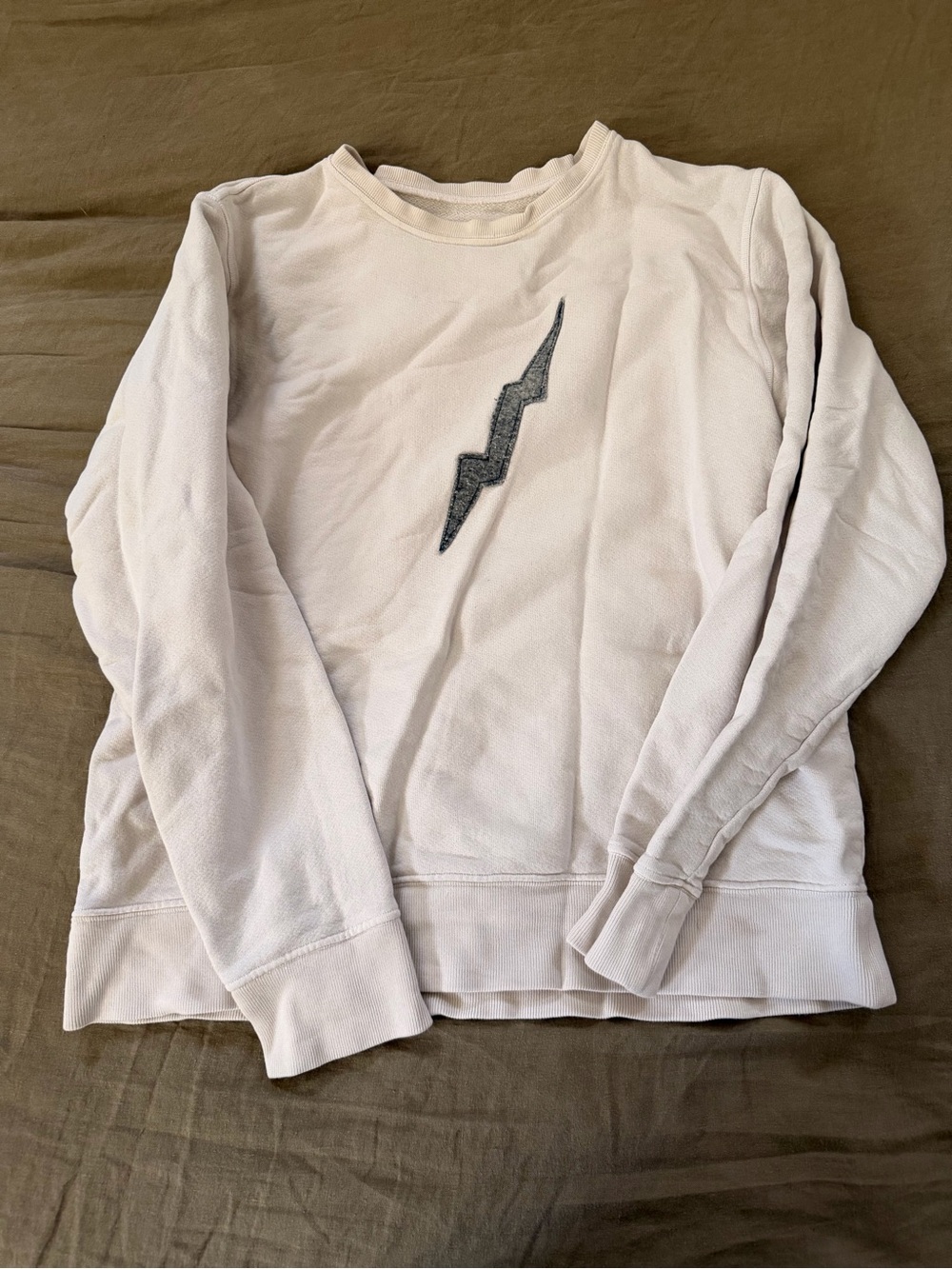 imogene + willie Cream Lightning Bolt Crewneck Sweatshirt